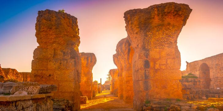 Pôr do sol nas Termas de Antônio - Cartago - Pacotes para Tunisia