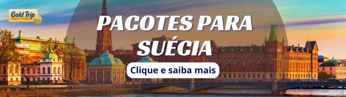 Banner celular pacotes para Suécia da Gold Trip