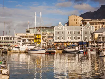 Bairro de Waterfront em Cape Town na África do Sul